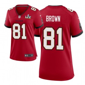 Maillot Femme Tampa Bay Buccaneers Antonio Brown 81 Nike Rouge 2021 Super Bowl LV